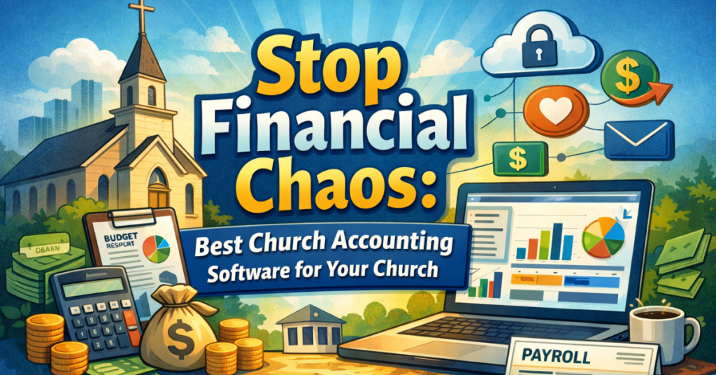 Church Accounting Software dashboard showing donation tracking, budgeting, and financial reporting for churches