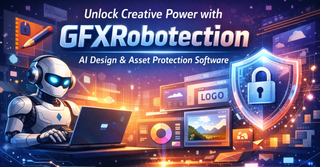 Feature image showcasing Graphic Design Software GFXRobotection with AI-powered design tools, creative workflow automation, and secure visual asset protection in a modern digital workspace.