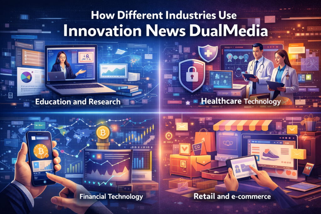 Innovation News DualMedia used across industries including education, healthcare technology, financial technology, and retail e-commerce with multimedia tech insights.